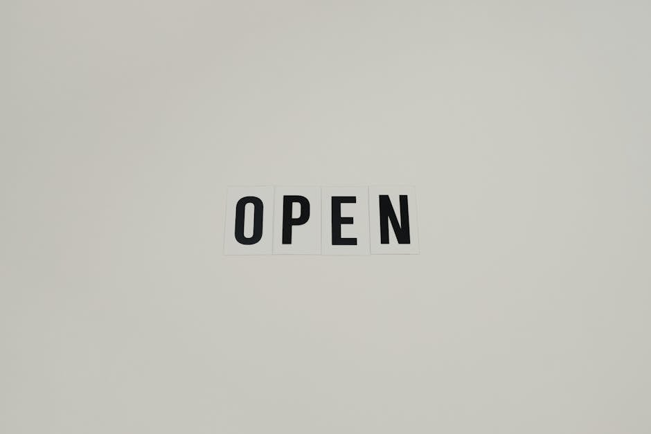 Open sign on white background