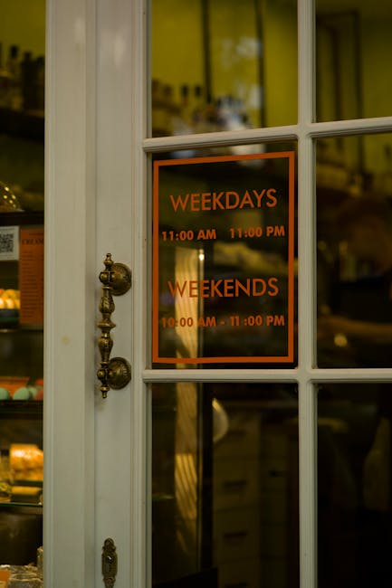 Store operating hours sign